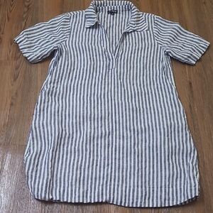 J. Crew Blue and White Striped Midi Dress used good.